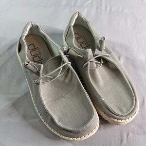 Hey Dude Wendy Chambray Light Grey Shoes Womens Size 8 Slip On NWOT